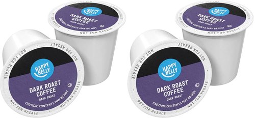 Happy Belly Dark Roast Coffee Pods - Compatible with Keurig 2.0 | 100 Count (Pack of 2)