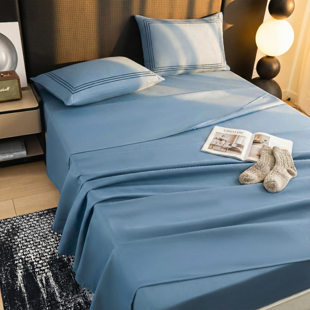 DCSKY Queen Bed Sheets Set, Soft Breathable Bedding Sheet Set, Sheets Set with 16" Deep Pocket Design (4 Pieces, Queen, Milk Tea)
