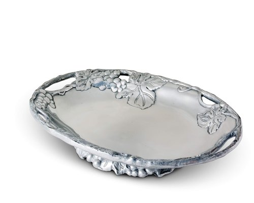 Arthur Court Designs Aluminum Grape Footed Side Dish Server 11 inch Long