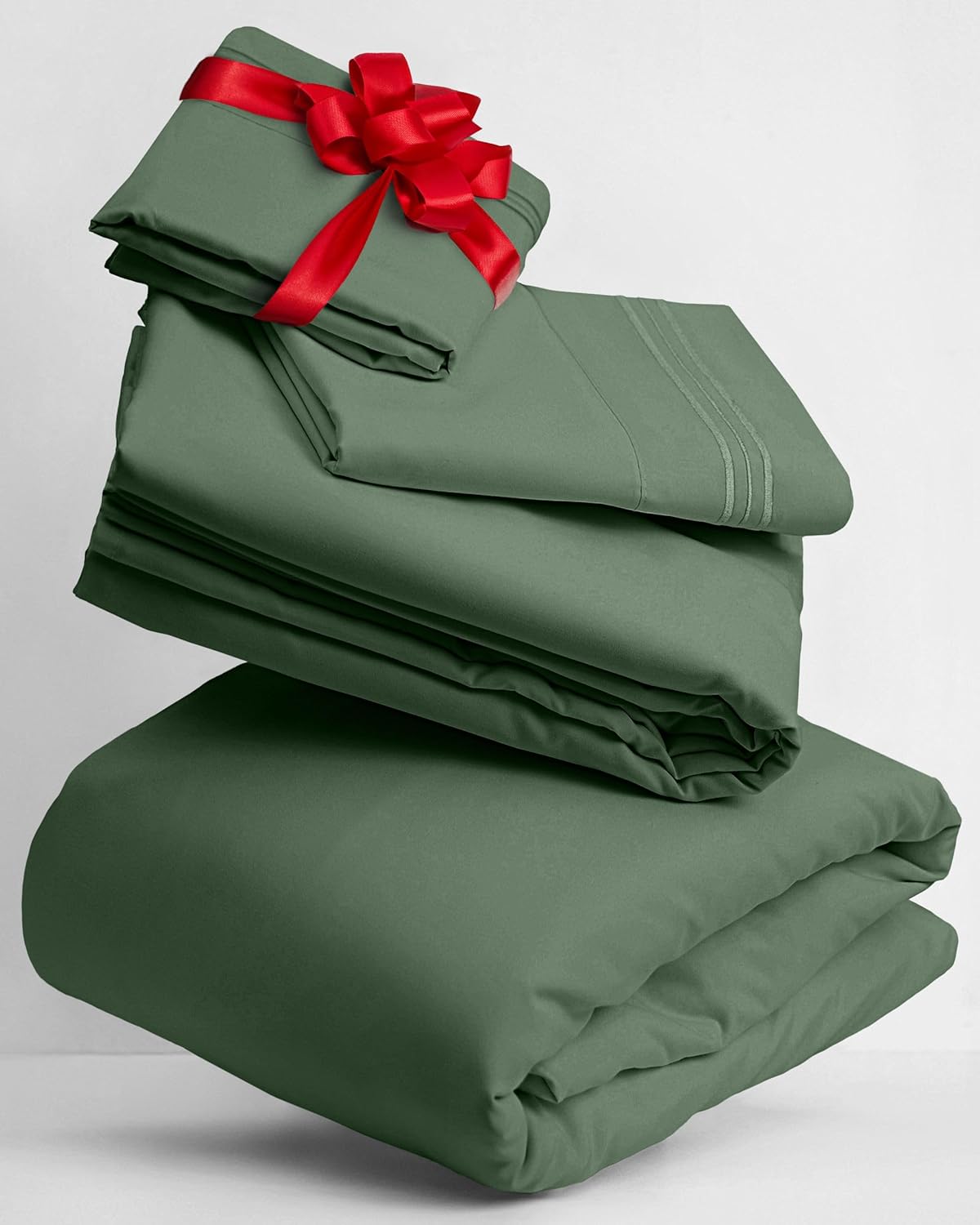Mellanni Twin Sheets Set - 3 PC Hotel Luxury Bedding | Extra Soft, Cooling, Wrinkle-Resistant (Sage)