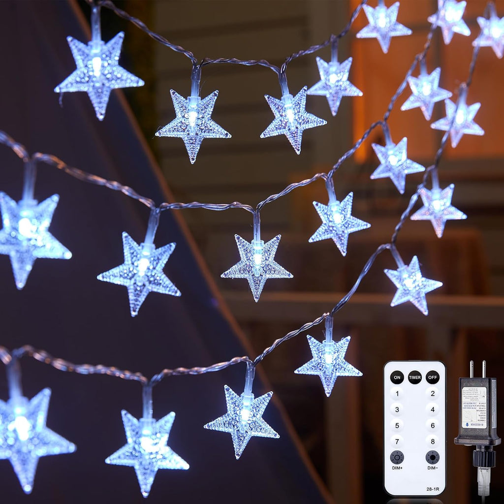 Star String Lights - 33 Ft 100 LED Waterproof Fairy Lights with Remote & Timer | 8 Modes for Bedroom & Patio