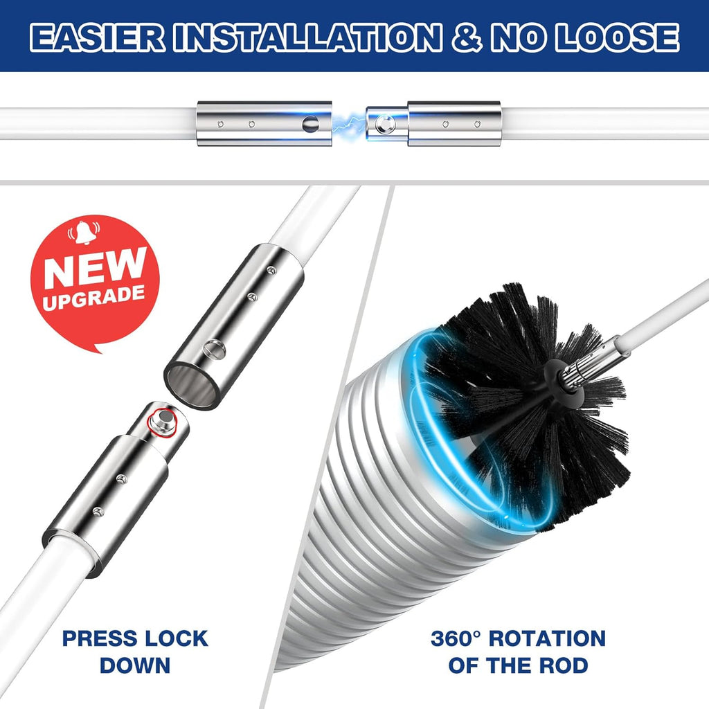 PetOde Dryer Vent Cleaner Kit - Universal Vacuum Attachment & Lint Brush for Quick Lint Removal