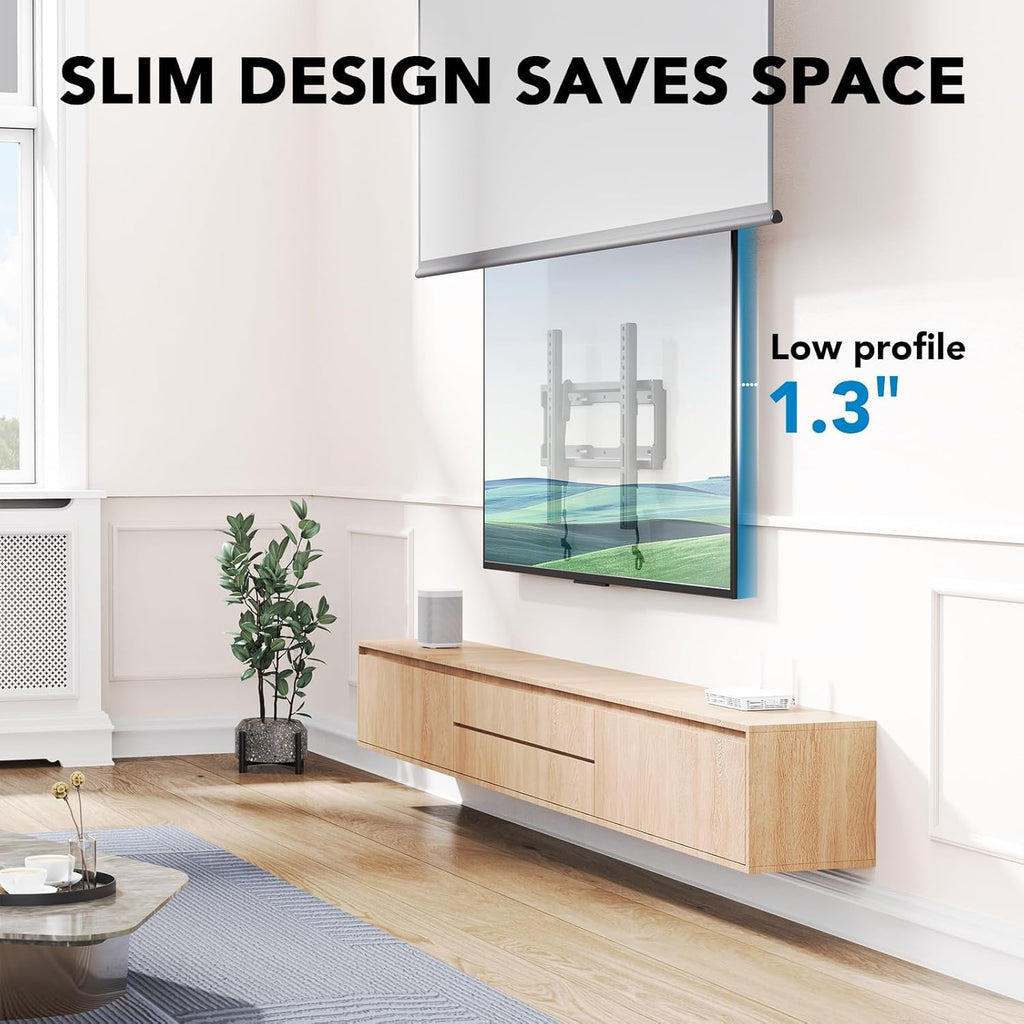 Pipishell Tilt TV Wall Mount Bracket - Low Profile for 23-55 Inch TVs | Anti-Glaring, Max VESA 400x400mm