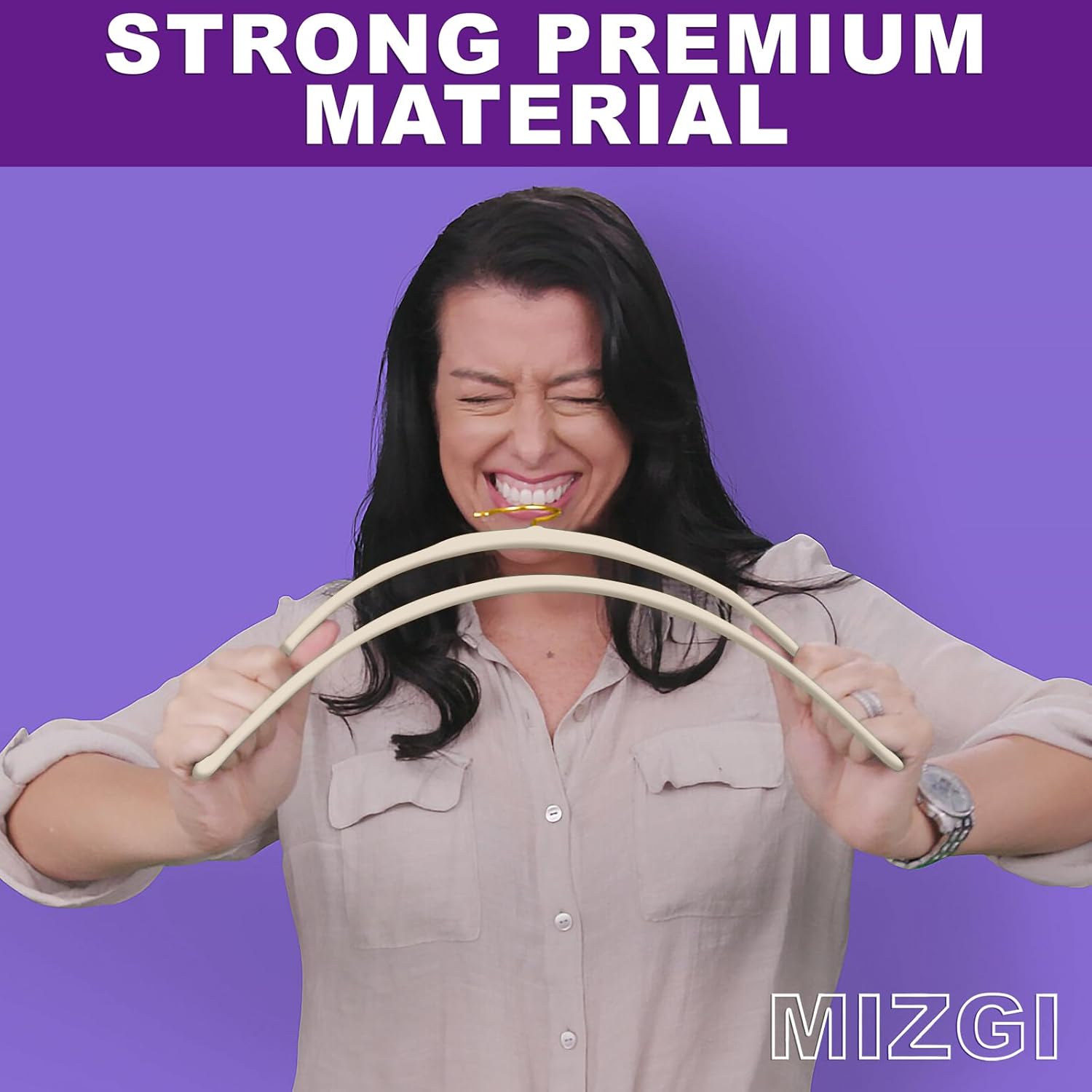 MIZGI Ivory Velvet Hangers - 60 Pack Premium Non-Slip Felt Clothes Hangers for Heavy Duty Use