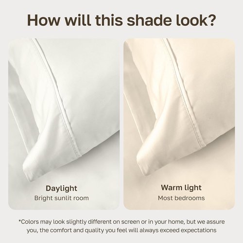 California Design Den Queen Sheet Set - 100% Soft Cotton, 400 Thread Count, Deep Pockets - Ivory