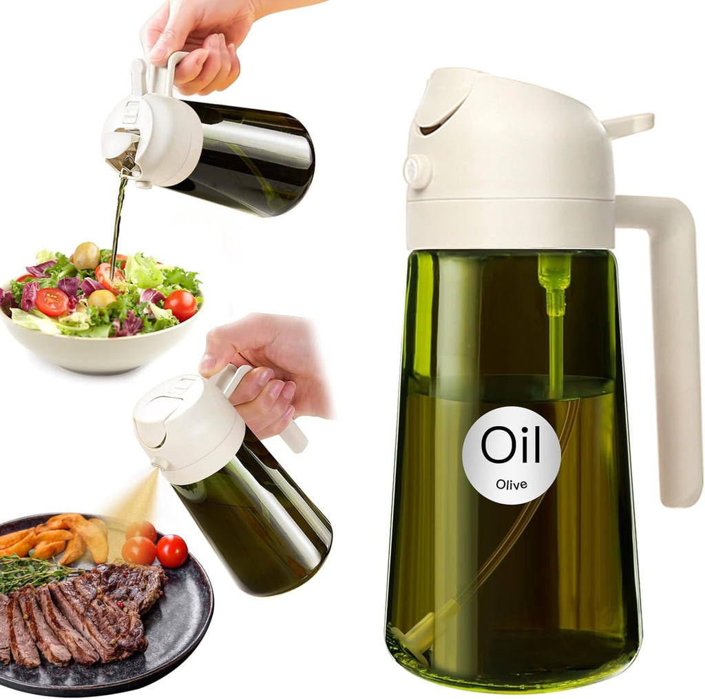 YARRAMATE Light-Blocking Dark Oil Sprayer - 16oz Olive Oil Dispenser Bottle | Premium Food-Grade Glass