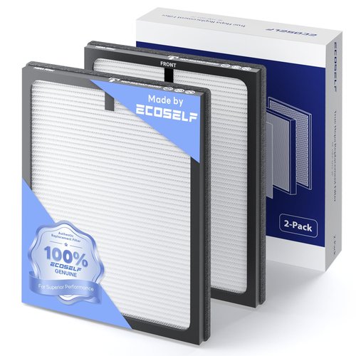 Genuine ECOSELF HAP603 Air Purifier Replacement Filter, 3-in-1 H13 True High-Efficiency Activated Carbon Filter, 2 Pack, White, Official, HAP603 & HAP603WF
