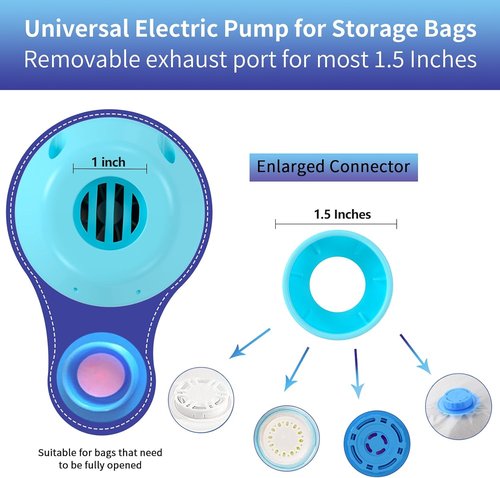 HOTBAG Electric Air Pump - Portable Vacuum Pump for Travel & Clothing Storage | Blue