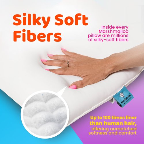 Marshmalloo Cooling Pillow, Premium Microplush Filling, Breathable Cover, Standard, Queen, & King Sizes (Soft, Standard)