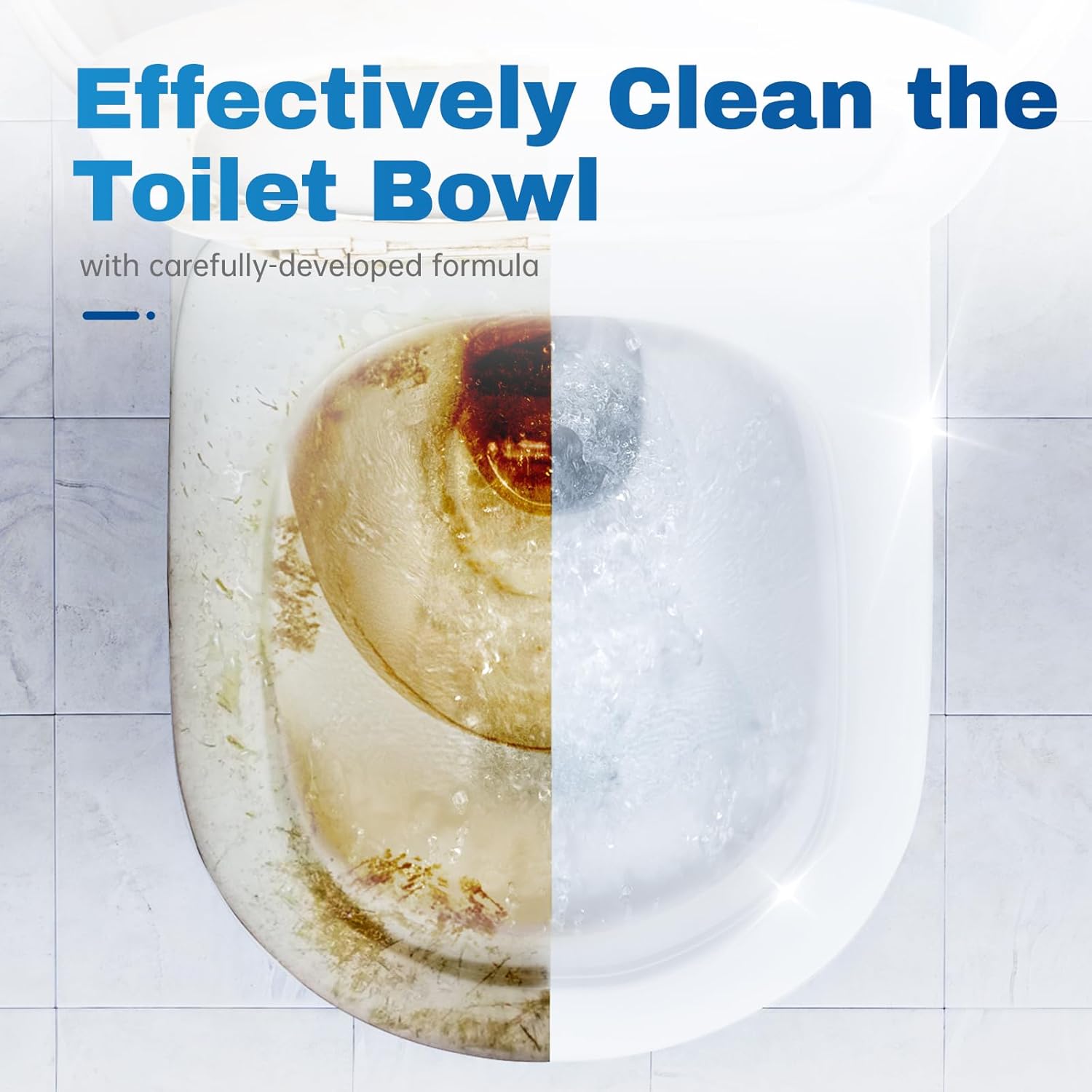 Vacplus Toilet Bowl Cleaner Tablets - 20 Pack | Automatic Bleach Cleaners for Deodorizing & Descaling