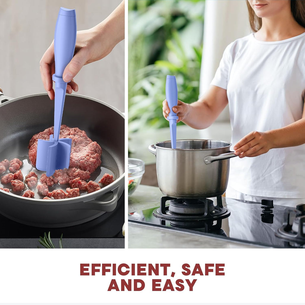 Skiennix Meat Chopper - Premium Heat Resistant Hamburger Grinder Tool | 2 Pcs, Purple