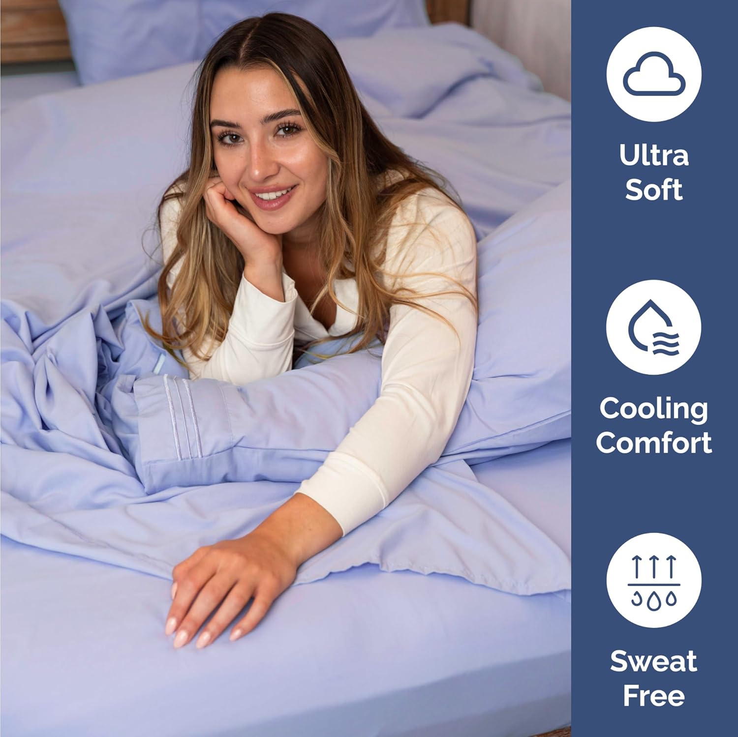 Skiennix Twin Size 3-Piece Sheet Set - Ultra-Soft Cooling Bedding - Deep Pockets, Wrinkle-Free - Lavender
