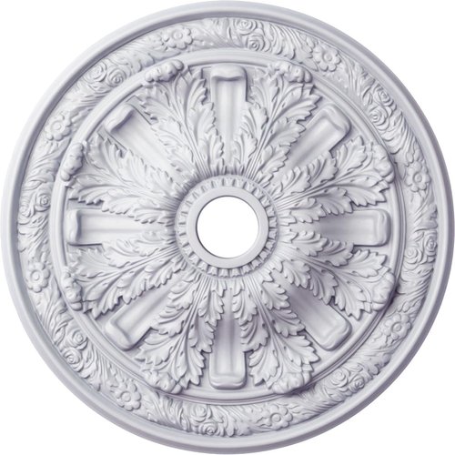 Ekena Millwork CM30FL Flagstone Ceiling Medallion, 30"OD x 3 7/8"ID x 3 1/4"P (Fits Canopies up to 3 7/8"), Factory Primed