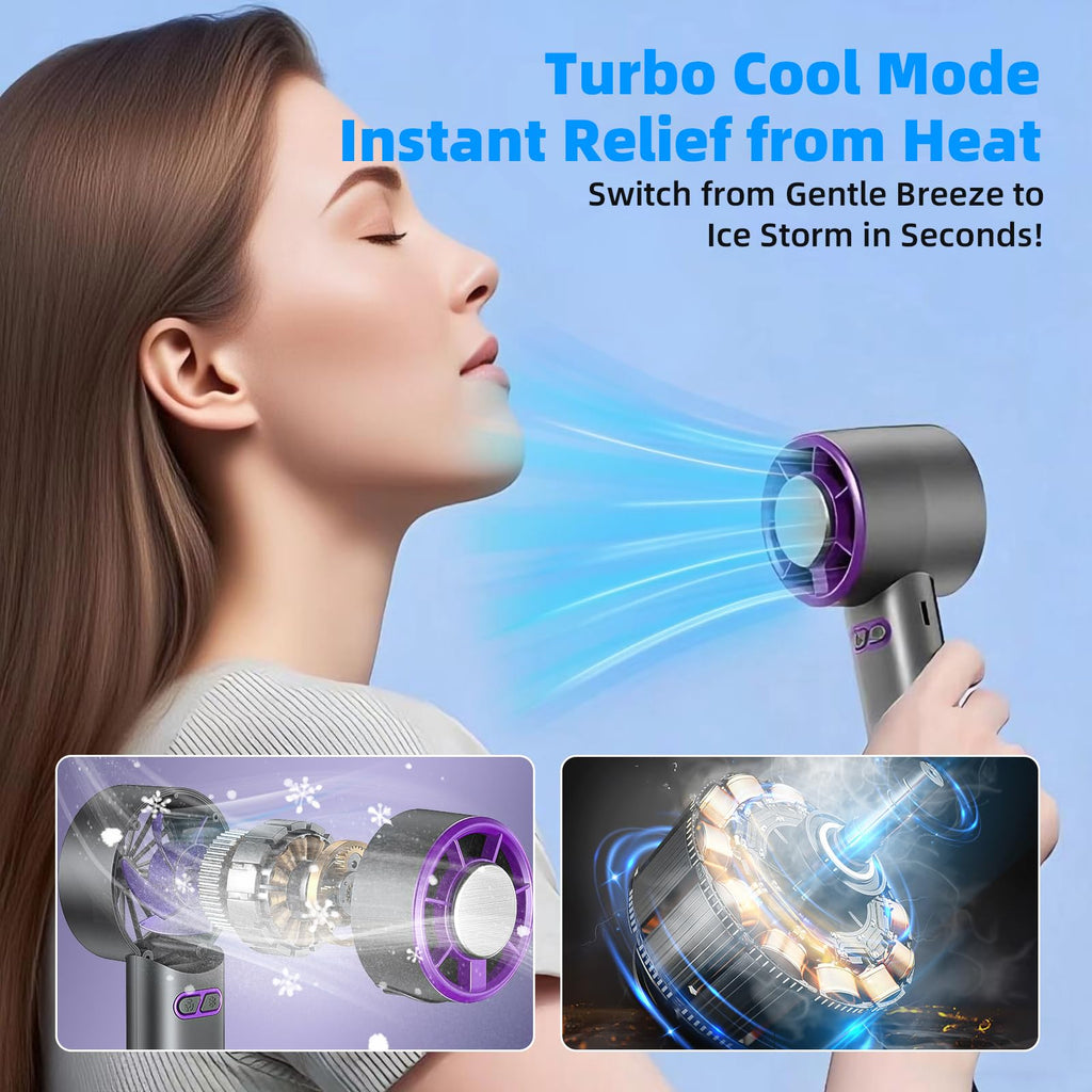 Uselective Personal Hand held Fan -Y32 Pro I portable Mini Fan with Long Battery Performance - Ultra-Quiet for New Cooling Technology - Perfect Summer Gift for Travel & Outdoors（purple）