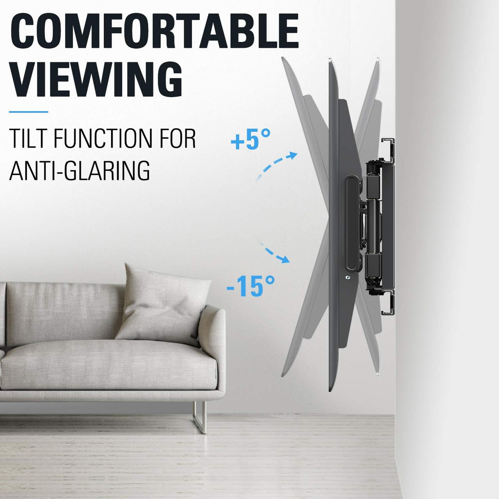 Mounting Dream Full Motion TV Mount - Adjustable Swivel & Tilt for 42-84 Inch TVs | Max VESA 600x400mm, 100 LBS Capacity