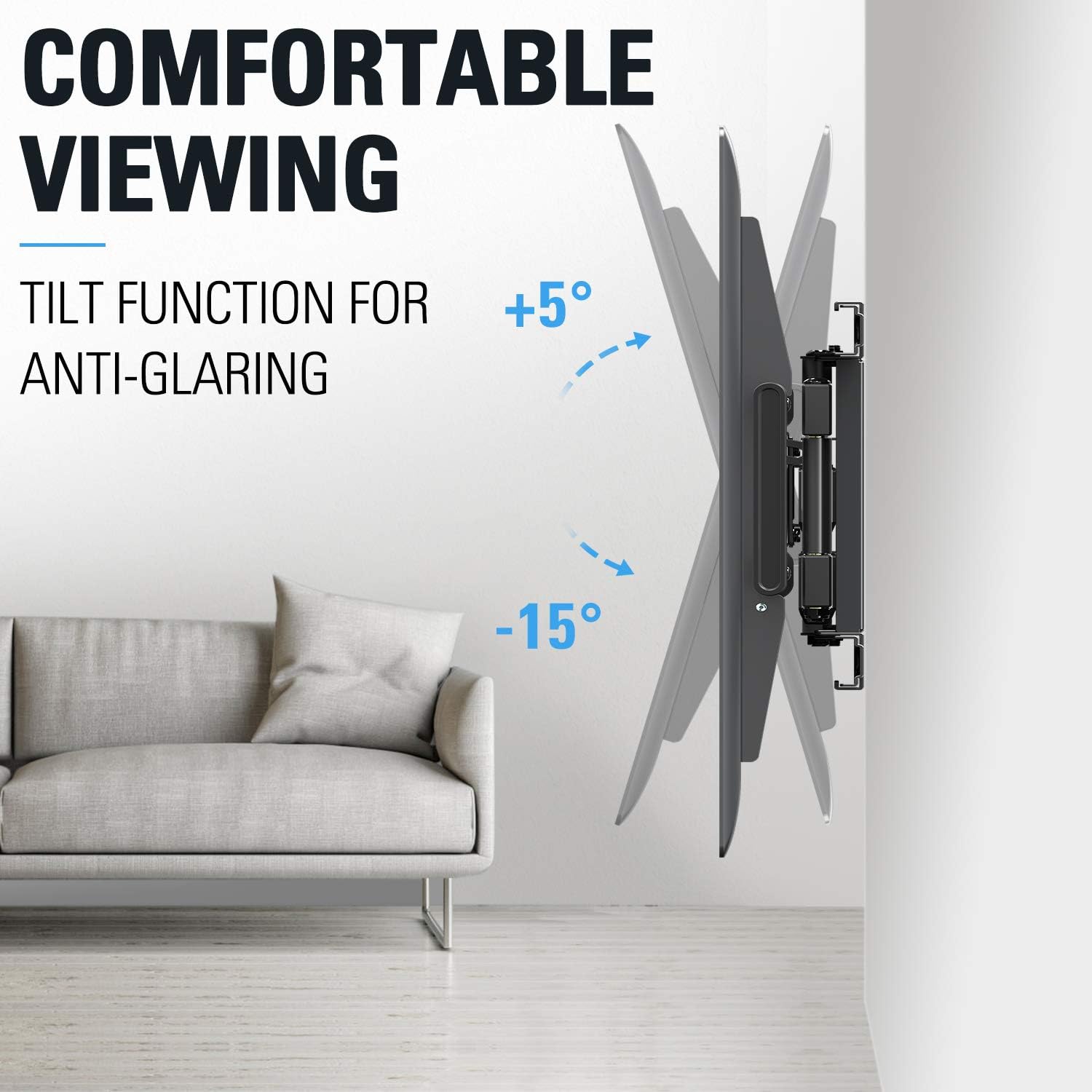 Mounting Dream Full Motion TV Mount - Adjustable Swivel & Tilt for 42-84 Inch TVs | Max VESA 600x400mm, 100 LBS Capacity