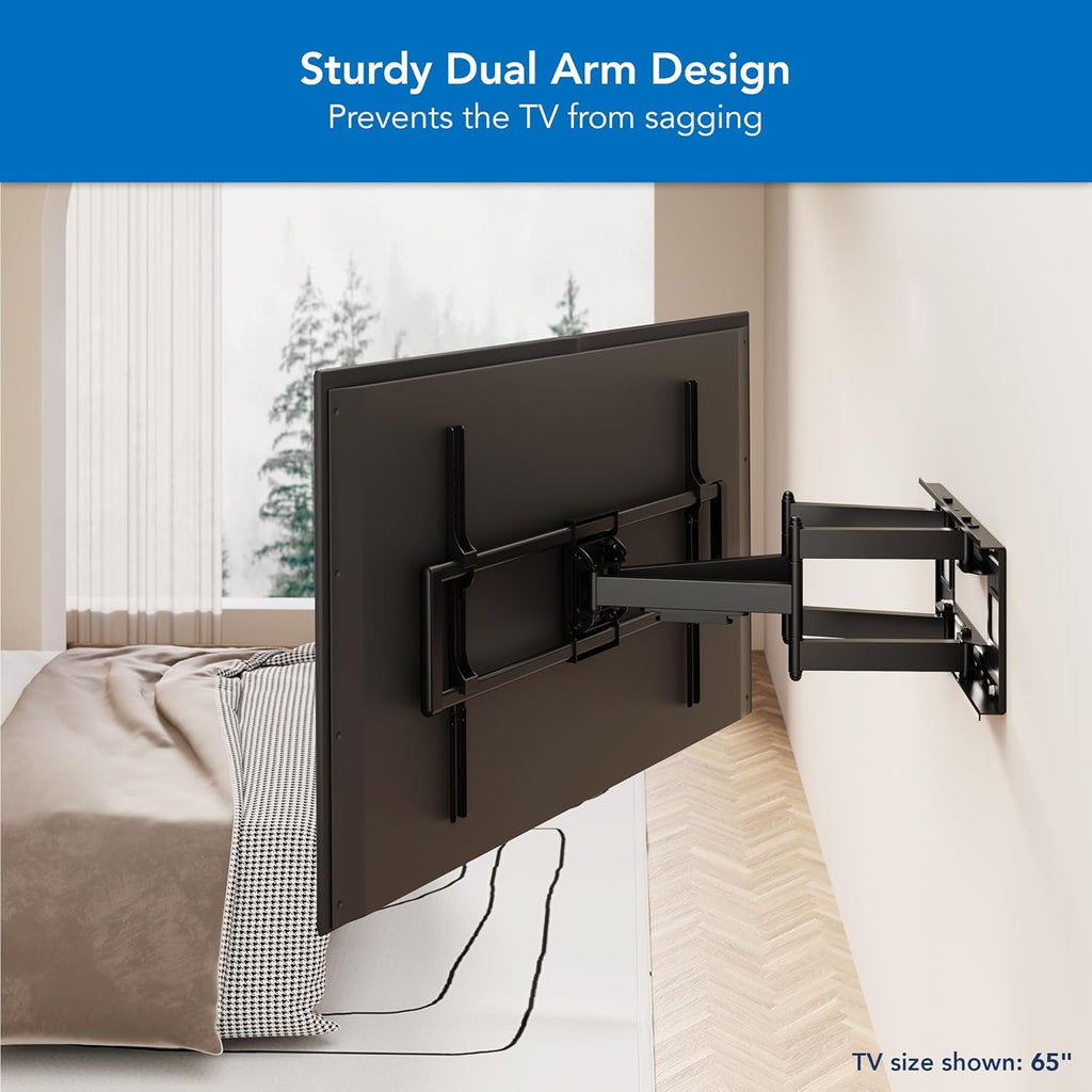 Mount-It! Heavy Duty XXL Full Motion TV Wall Mount - Supports 264lb TVs Up to 100" | Adjustable Swivel & Tilt