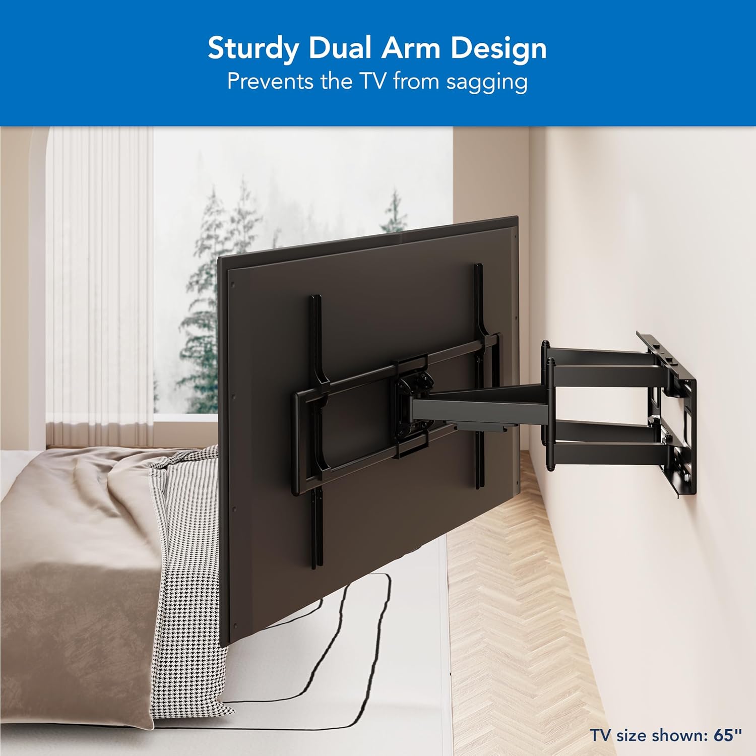 Mount-It! Heavy Duty XXL Full Motion TV Wall Mount - Supports 264lb TVs Up to 100" | Adjustable Swivel & Tilt