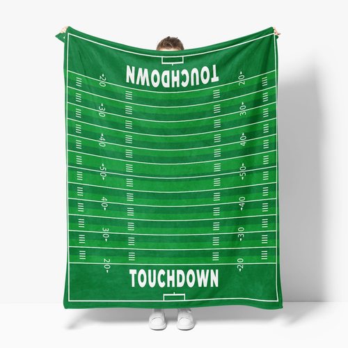 Horaldaily Football Flannel Blanket Throw, Sports Theme Football Touchdown and Game Day Soft Fuzzy Plush Cozy Fleece Blankets for Couch Sofa Bed Lounging, Ideal Gifts for Kids Adults Self, 50x60