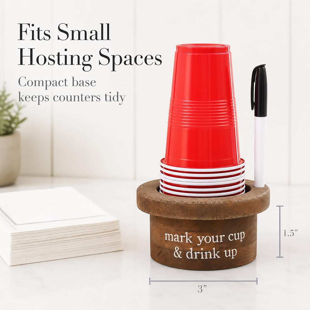 Mud Pie Disposable Cup and Marker Set; Base 3" x 5 1/2" Dia | Cup 18 oz