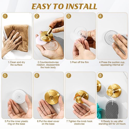 Removable Waterproof & Rustproof Suction Cup Hooks for Shower, Bathroom, Kitchen, Glass, Door, No Drill Strong Suction Cup Holder for Towels, Robes, Loofah, Coat, Wreaths Hanger up to 15 lbs , 2 Packs