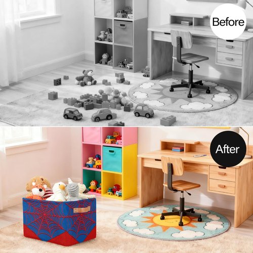 Ackutea Nursery Decor Storage Bins - Blue Spider Web Large Collapsible Rectangle Shelf Closet Organizer Baskets for Kids Dirty Clothes, Bedroom,Bathroom,Toy Bin,Gift Basket