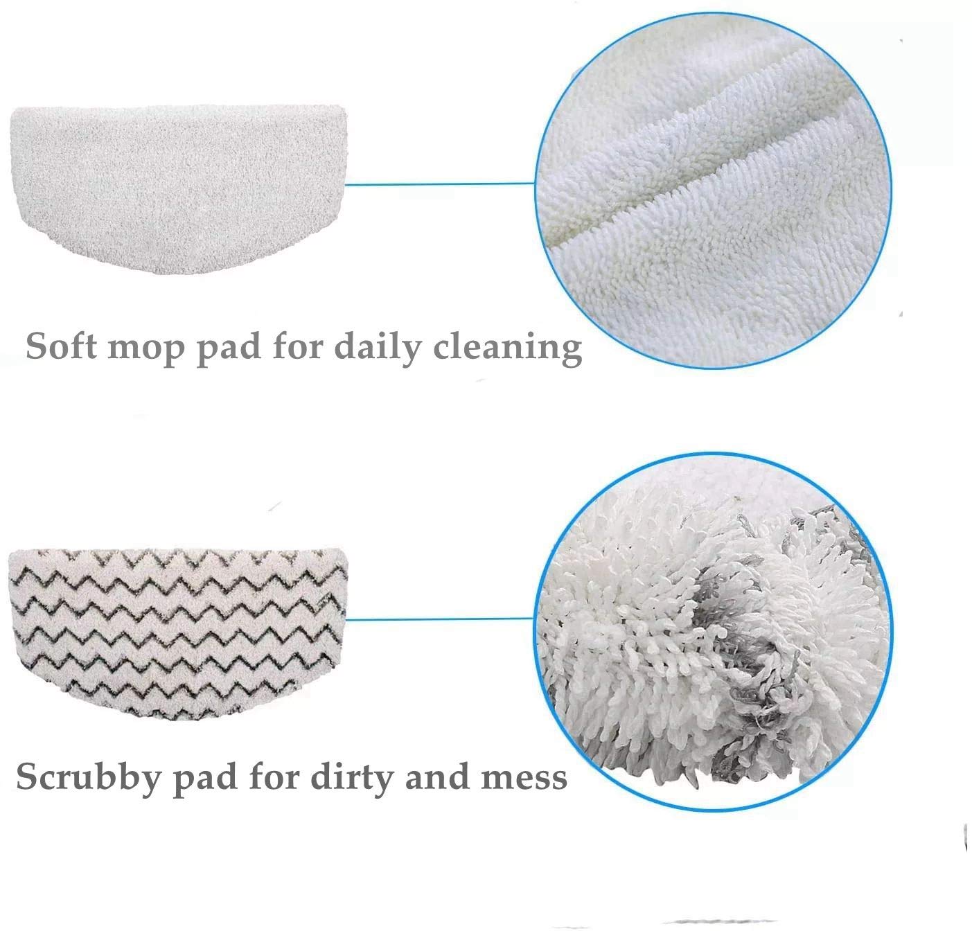 Meriton Washable Microfiber Mop Pads Replacement for Bissell Powerfresh 1940 Series Steam Mop (2 Packs)