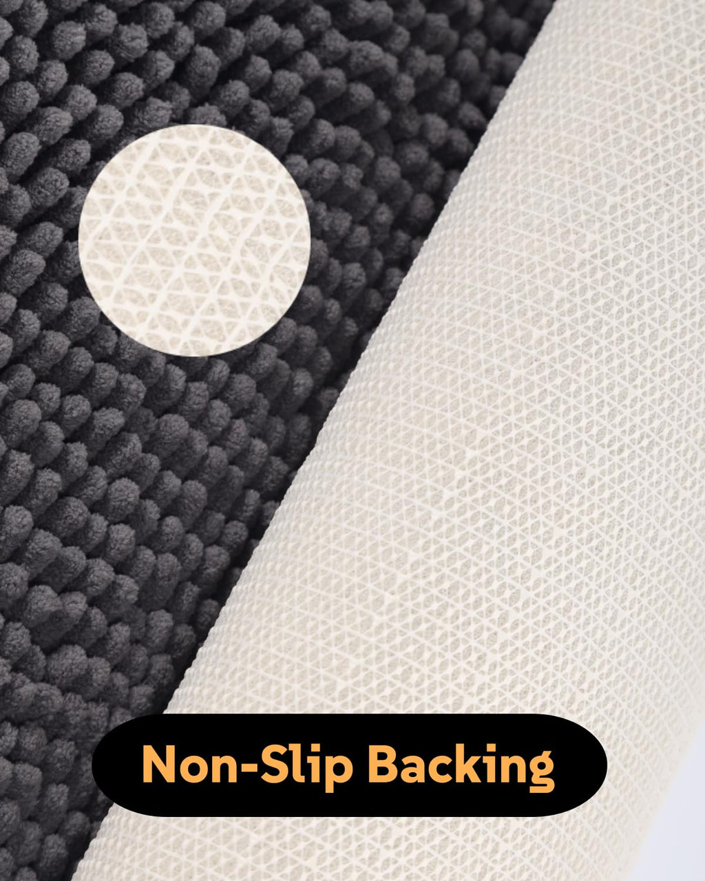 Puniamol Soft Shaggy Round Toilet Rug U Shaped for Bathroom, Excellent Absorbent Contour Toilet Mat Machine Washable, Non-Slip Microfiber Chenille Bathroom Rugs 24" Dark Grey