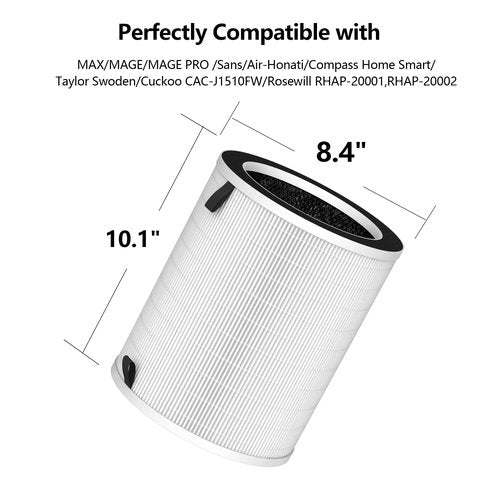 GoKBNY 1-PACK Max/Mage/Mage Pro Replacement Filter Compatible with MAX/MAGE/MAGE PRO Purifiers and Sans/Air-Honati/Compass Home Smart/Taylor Swoden/Cuckoo CAC-J1510FW/Rosewill RHAP/OSAP01/OSAP02