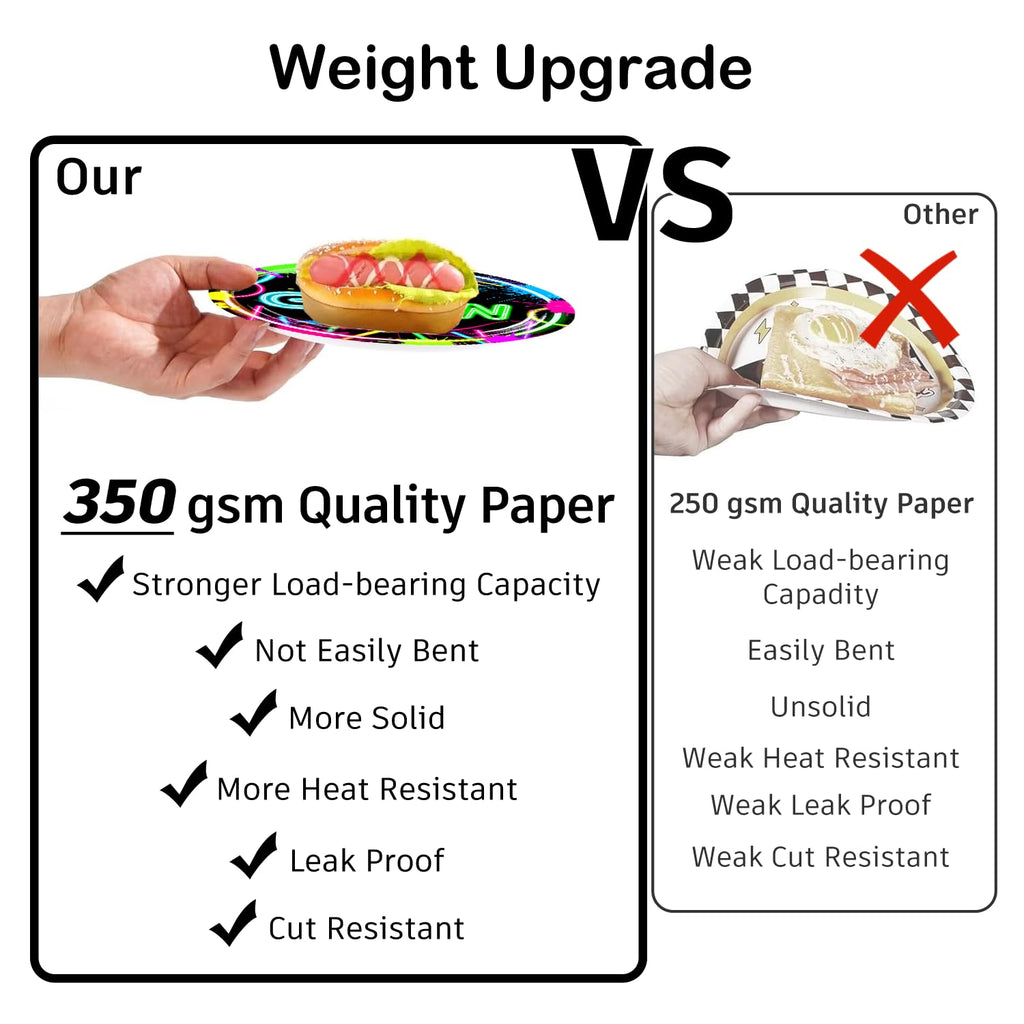 wellspar 205pcs Neon Birthday Party Decorations-Serves 25, All-in-one Glow Party Decorations with 350gsm Plate, Cake Topper, Tablecloth, Centerpiece, Banner, Hanging Swirls, Balloon