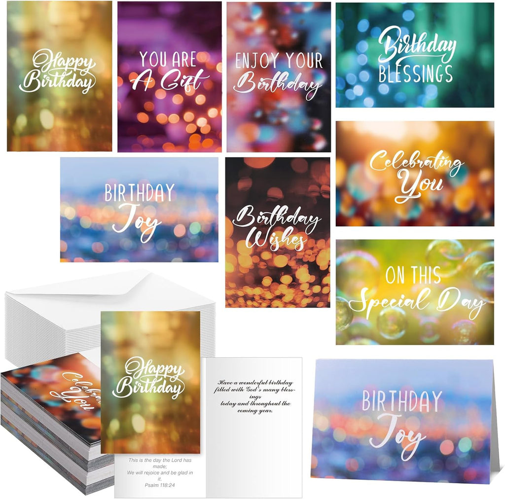 Zhanmai 80-Pack Christian Birthday Cards - Assorted Blessings with Scripture | 4 x 6 Inch Envelopes