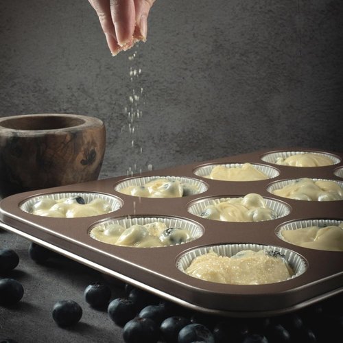 HAPPIELS Nonstick Baking Pans Set - PFOA-Free Bundle of 6: Round, Square, Loaf & Muffin Tins