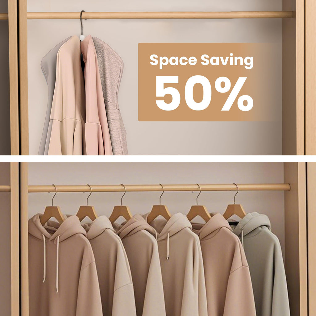 OHIYO 2-Pack 360° Swivel Hoodie Hangers with 6 Cedar Balls, Closet Organizer for Bra, Scarves, Belts, Purse & Accessories Storage