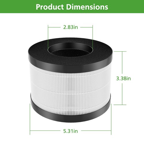 AP01 Filter Only Compatible with Himox AP01(H01) Air Purifi-er, High-Efficiency 3-Stage Filtration for Himox AP01 Replacement Filter, 2 Pack