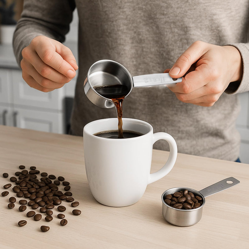 2 Pcs 1/4 Cup Stainless Steel Measuring Cup, 60 ml 2 oz Stainless Steel Measuring Cups Metal Coffee Scoop Cat Food Scoops for Wet and Dry Ingredients Cooking Baking Kitchen, Dishwasher Safe