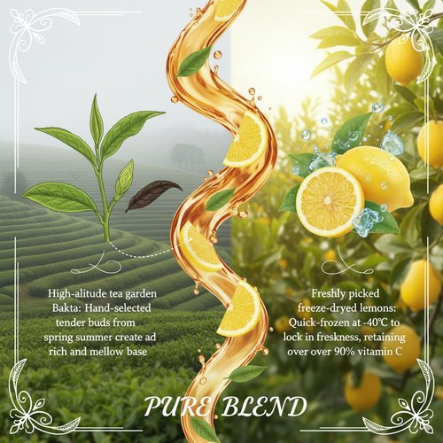 HANFANGLING Iced Lemon Black Tea - Premium Loose Leaf Blend with Real Freeze-Dried Lemon | Refreshing & Natural | Brews in Cold Water | 1.76 oz (50g) Pack
