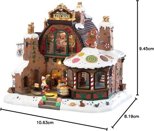 Lemax Santa's Wonderland Mrs. Claus Kitchen Figurine - Colorful Sights & Sounds Display