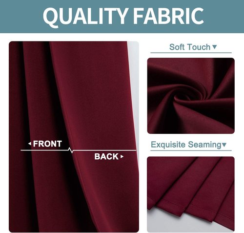 ChrisDowa Small Window Curtains - Grommet Thermal Insulated Room Darkening Panels (Burgundy Red, 36 x 24 Inch)