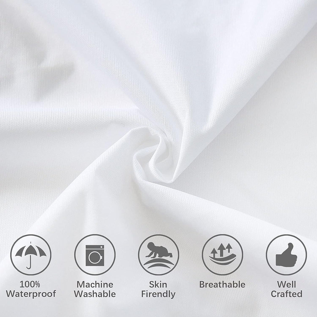 Skiennix Pillow Protector - 100% Waterproof & Noiseless Zipper Cover | Standard Size 20 x 26 Inches, 2 Pack