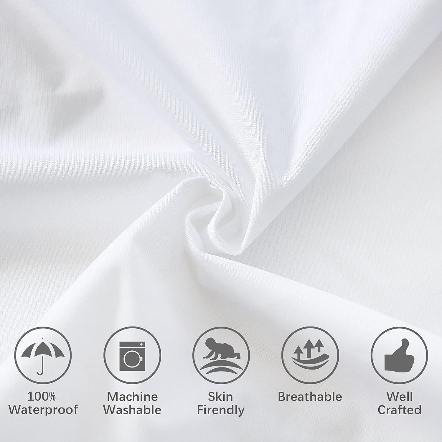 Skiennix Pillow Protector - 100% Waterproof & Noiseless Zipper Cover | Standard Size 20 x 26 Inches, 2 Pack