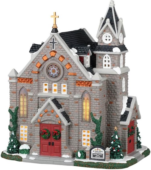 Lemax St. Luke's Church Figurine - Charming Holiday Decor for Festive Celebrations