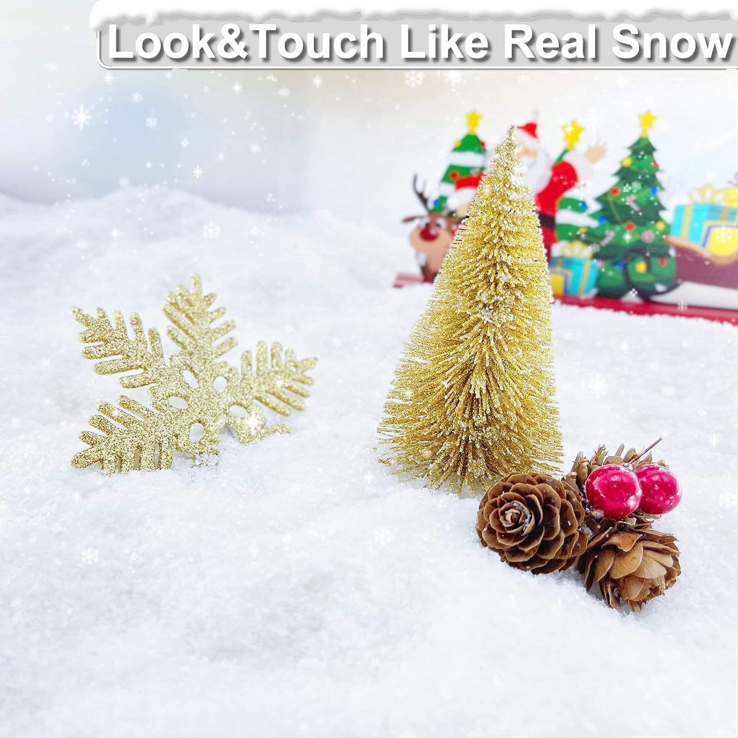 Skiennix Fake Snow Decoration - Instant Artificial Snow for Christmas Crafts | 10.6 Ounces