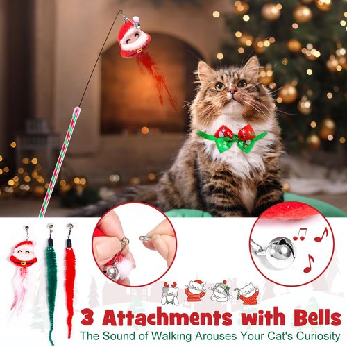 Cat Advent Calendar 2025, 24 Day Advent Calendar for Pets Christmas Countdown Calendar for Kitten with Assorted Cat Interactive Play Toys