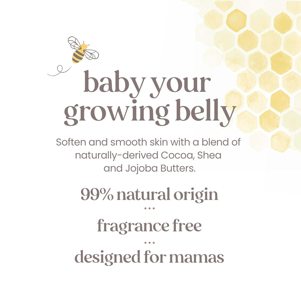 Burt's Bees Mama Belly Butter - Stretch Mark Cream for Pregnancy & Postnatal Care | 6.5 Oz Tub