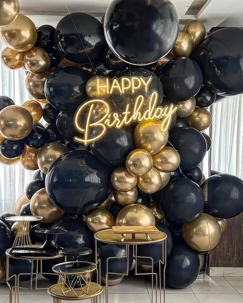 Black Balloons | 140-Piece Latex Balloon Pack in Various Sizes for Birthday & Halloween Decor