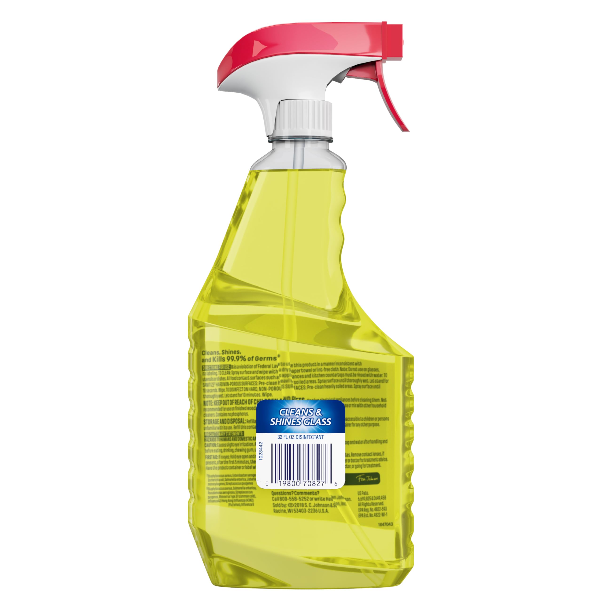 Windex Refill Multipurpose Cleaner Disinfectant Spray, Bottle Made from 100% Recycled Plastic, Surface Cleaning Spray, Citrus Fresh Scent, 32 Fl Oz