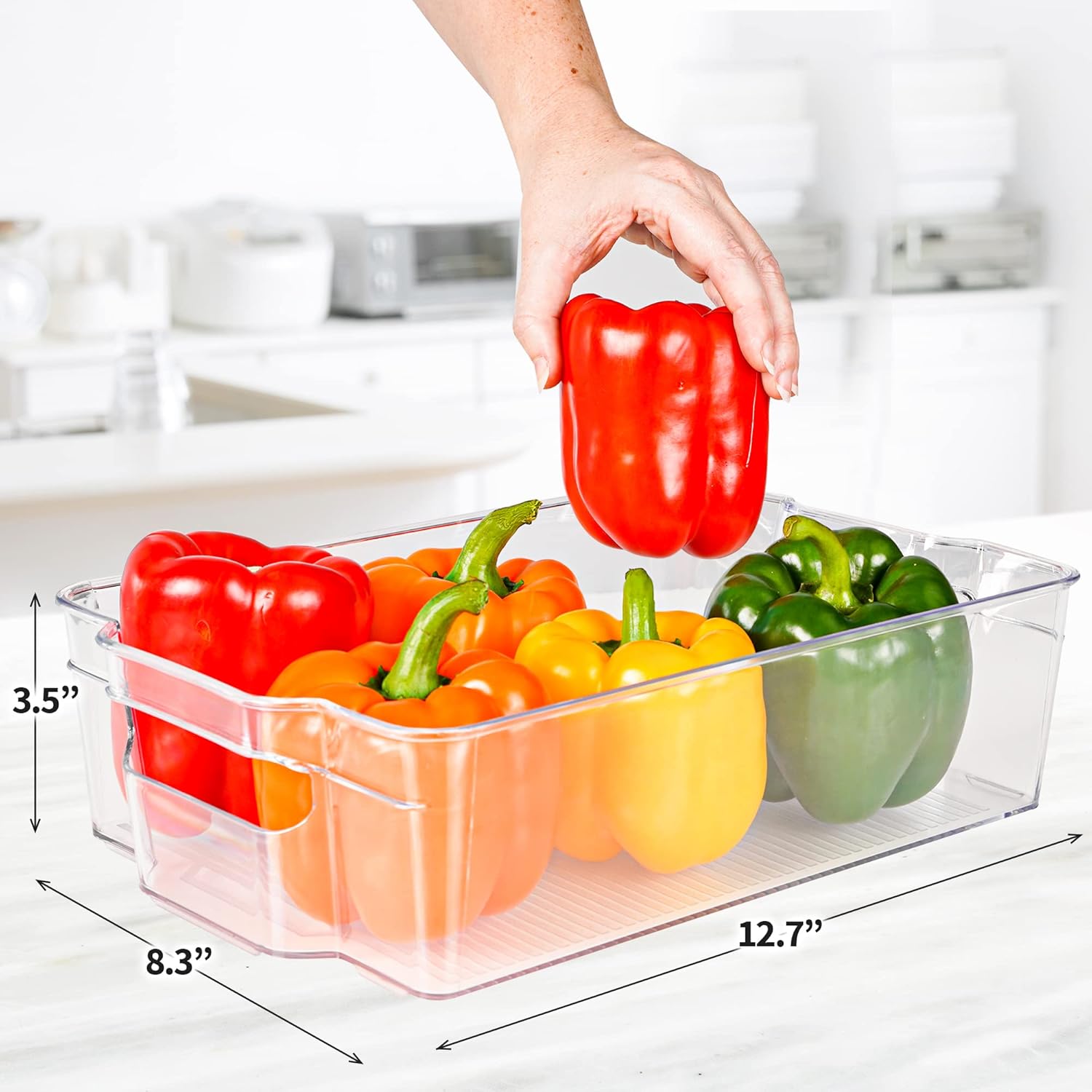 Zulay Kitchen Clear Refrigerator Organizer Bins - 4 Pack Large, BPA-Free, Durable & Shatterproof