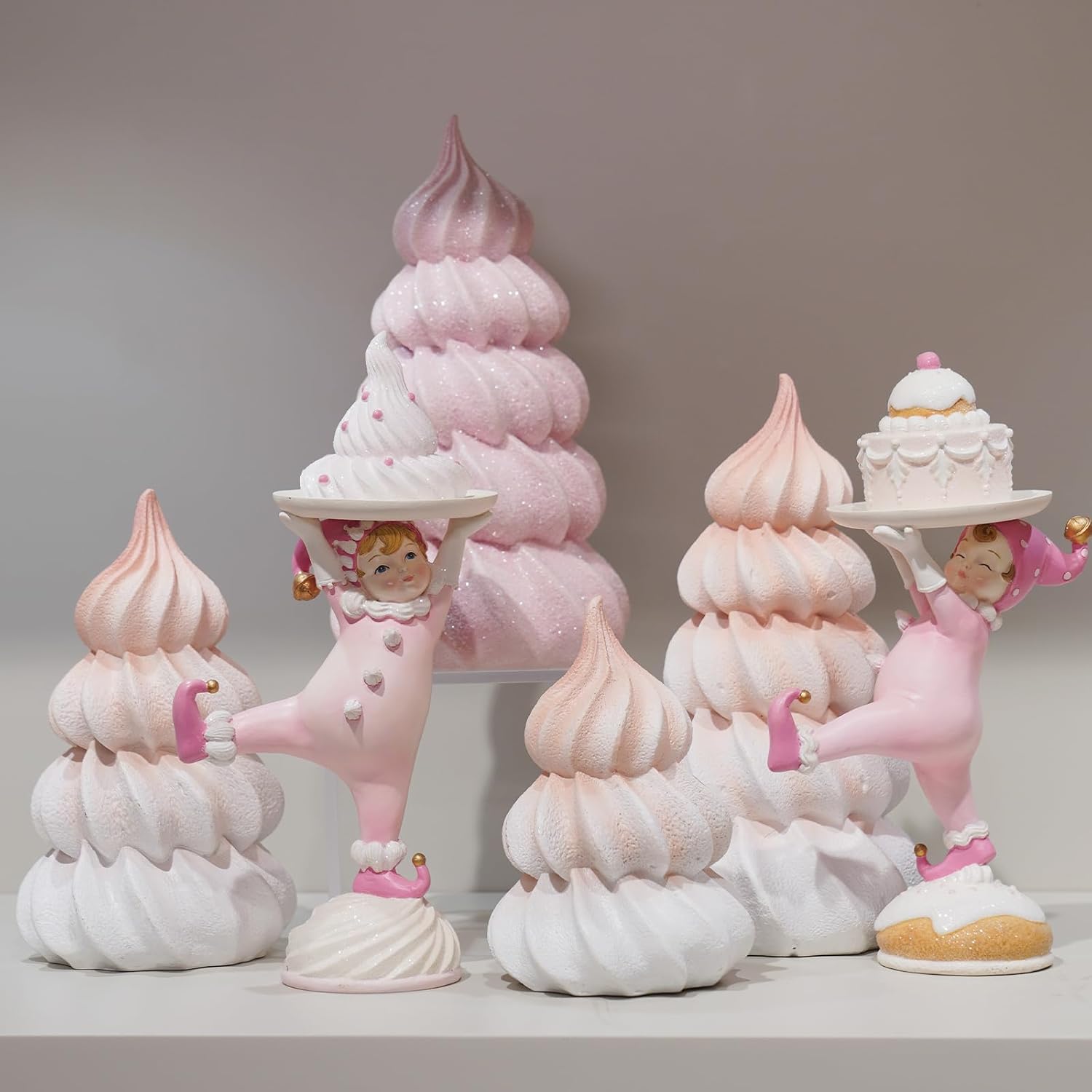 Resin Fantasy Meringue Tree Ornaments by Christmas Decorations | Unique Indoor Home Decor for Dining Table, Desk & Shelf - 10 x 10 x 17