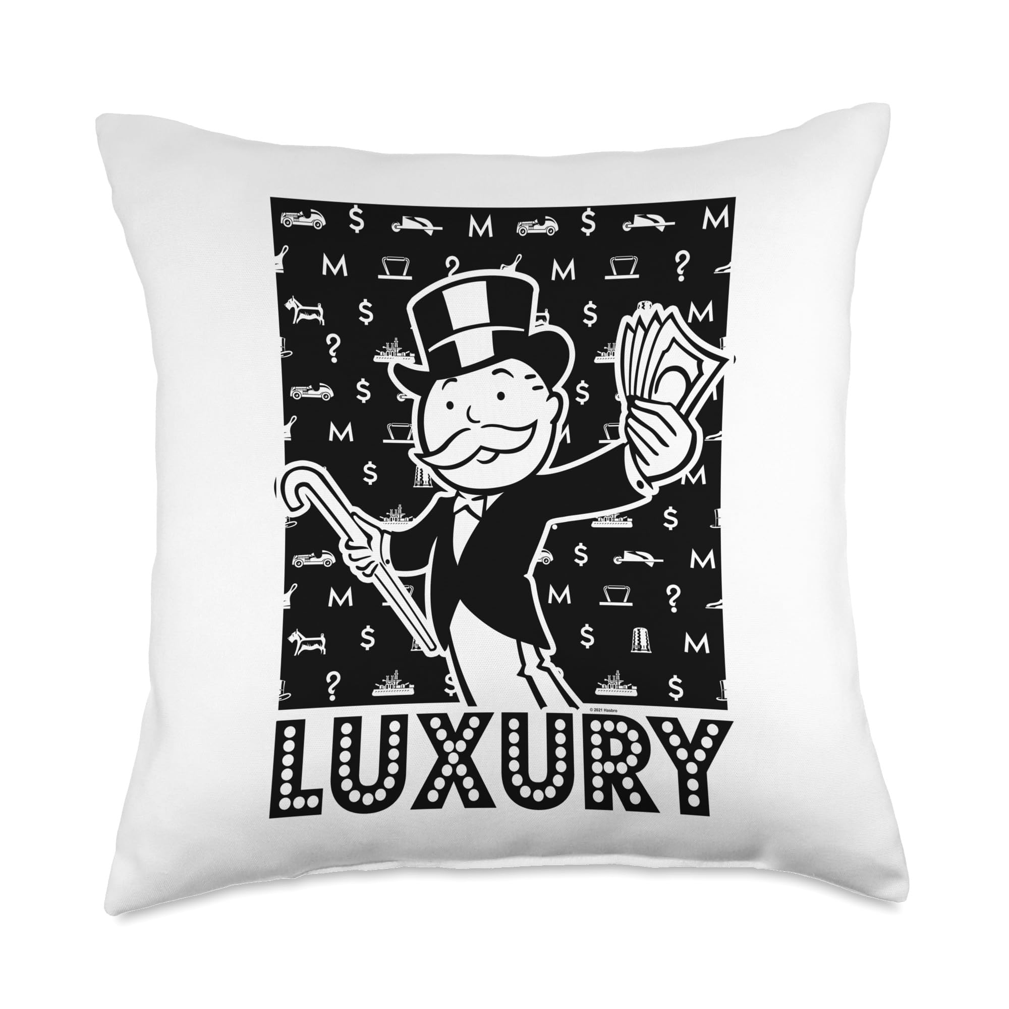 Monopoly Lap of Luxury Throw Pillow, 18x18, Multicolor