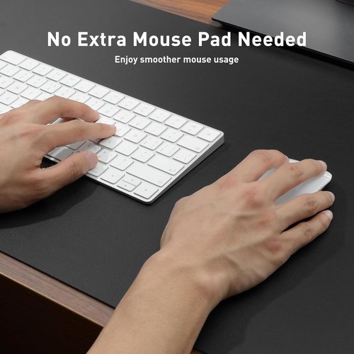 Aothia Desk Pad Protector - Non-Slip Waterproof PU Leather for Office & Home | 23.6" x 13.7", Black